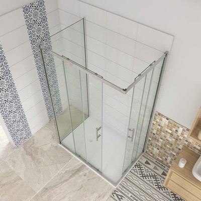 U-FORM Duschkabine 70/76/80/90/100/110/120cm Schiebetür 6mm Glas Dusche H185cm