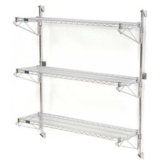 Nexel Wall Mount Wire 3-Shelf Starter Unit 42"W x 18"D x 54"H