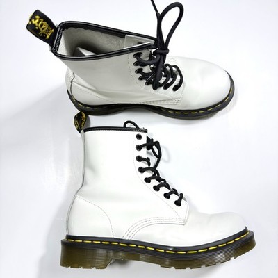 NEW Womens Doc Martens White Air Wair Bouncing Soles Leather Boots 11821 Size 6