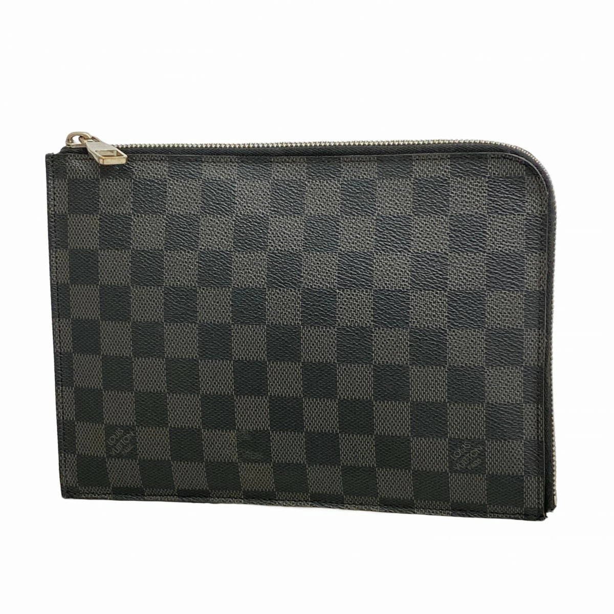 Louis Vuitton Clutch Bag Damier Graphite Pochette Jour PM N41502 Black Gray Used