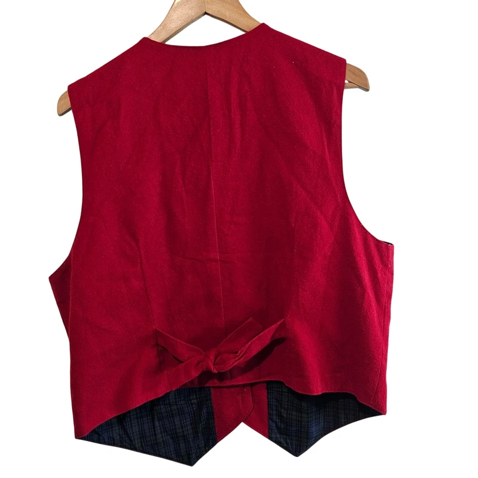 Chaleco de Navidad Karen Scott de Colección Mujeres Grandes Plantas Rojas Y2K Preppy Granny Bows Foto 2 de 4