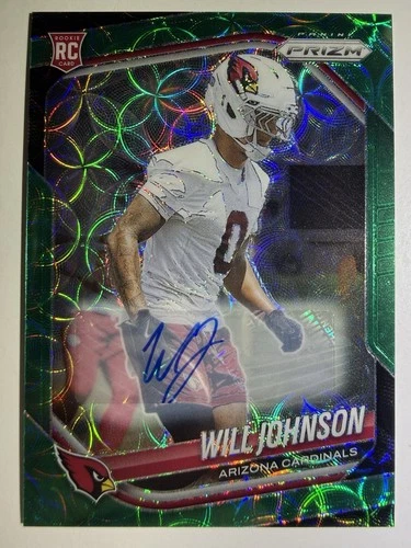 2025 Panini Prizm - Rookies Will Johnson #370 Green Scope Prizm RC (AU) /75 MINT