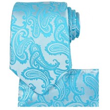 Mens Paisley Tie And Pocket Square Necktie Sets Classic Formal Business Tie