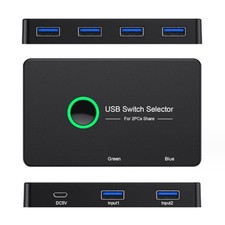 Portable USB 3.0 Switch Selector KVM Switcher for 2 PC Sharing 4 USB Devices