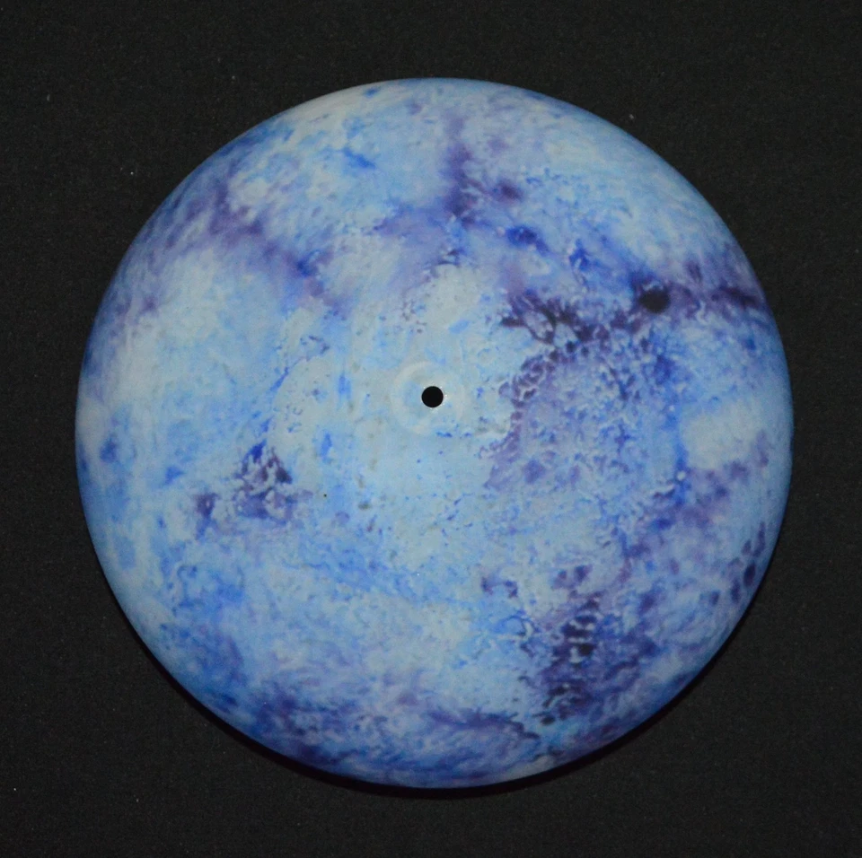 Ancien verre pour lampe à poser champignon pâte verre bleu chapeau vintage - Photo 4/4