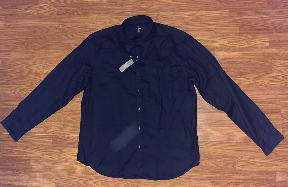 Camisa J.Crew Mezcla Algodón-Cachemira Calce Clásico CC100 Azul Marino Oscuro Talla XL Nueva Foto 2 de 2