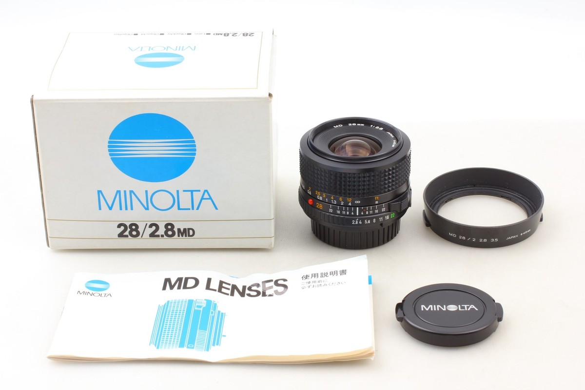 Almost Unused in Box w/ Hood] Minolta New MD 28mm f/2.8 Wide Angle