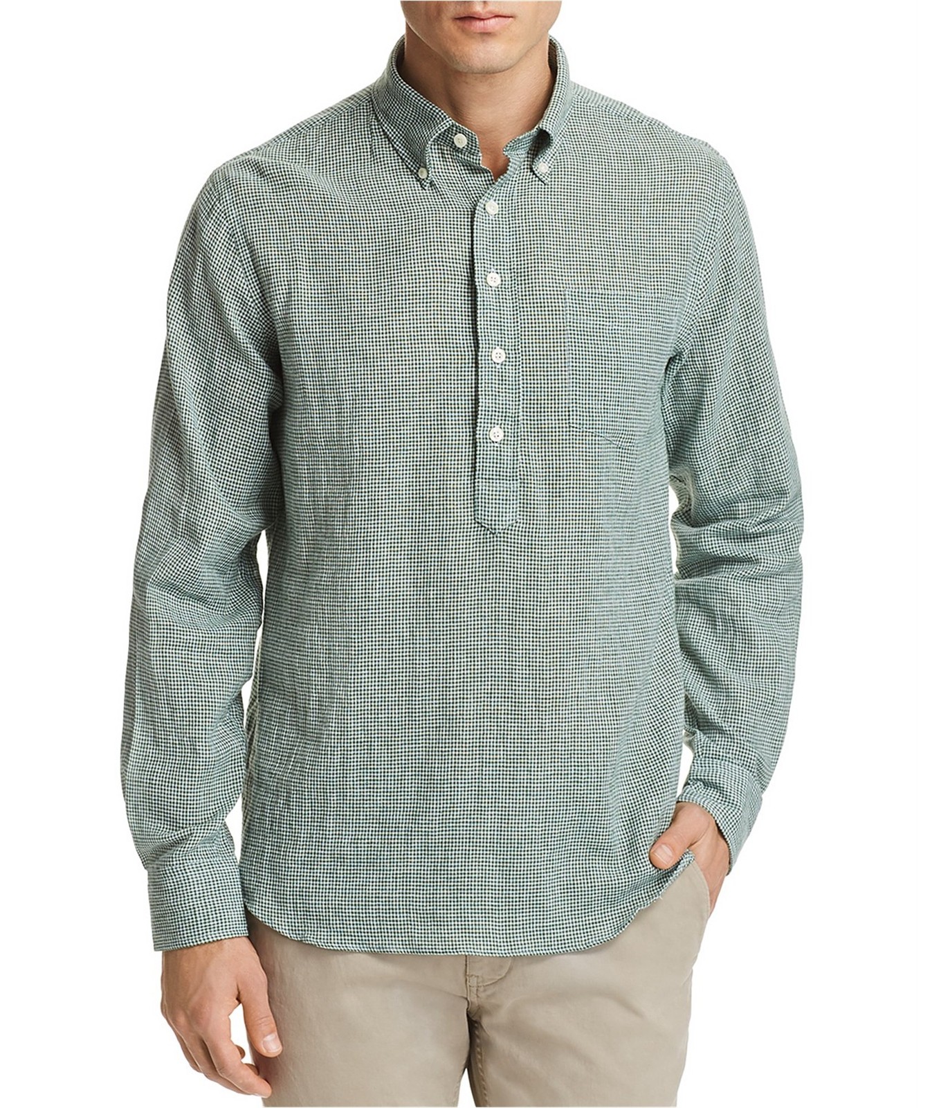 Мужская рубашка в клетку на пуговицах марки Oobe