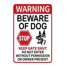 Funny Beware of Dog Sign Warning, No Trespassing Keep Gate Closed, Do Not Enter
