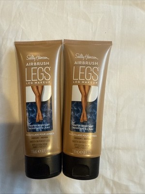 2x Sally Hansen Airbrush Legs Leg Makeup Lotion Water Resistant Medium 4 oz Each