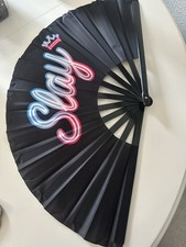 13 inch Large Rave Fan Clacking Popping Fan for Line Dancing, Foldable Hand Fan