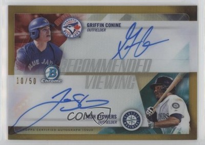 2018 Bowman Draft Gold Refractor 10/50 Griffin Conine Josh Stowers Auto 1j2q
