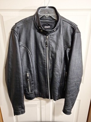 Vintage Wilson's Leather Biker Coat - Thinsulate Zip Out Liner - M - Black