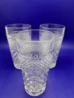 3 Vintage Anchor Hocking Wexford Tumblers Diamond Pattern 6 Inches Clear Glass
