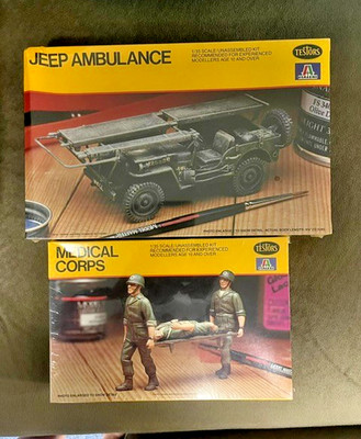 Testors Italeri 776 Jeep Ambulance  & 848 Medical Corps 1/35 ScaleModel Kits
