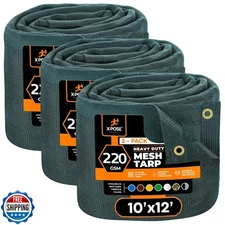 Xpose Safety Heavy Duty Green Mesh Tarp 10' x 12' (3-Pack) – 70% 
