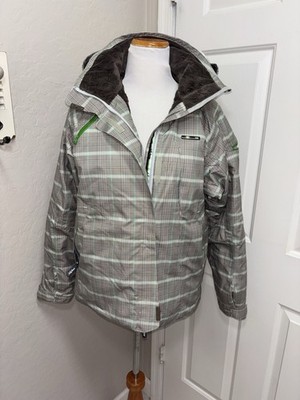 Helly Hansen HH Plaid Insulated Ski Snowboard Jacket Women s Medium W Hood