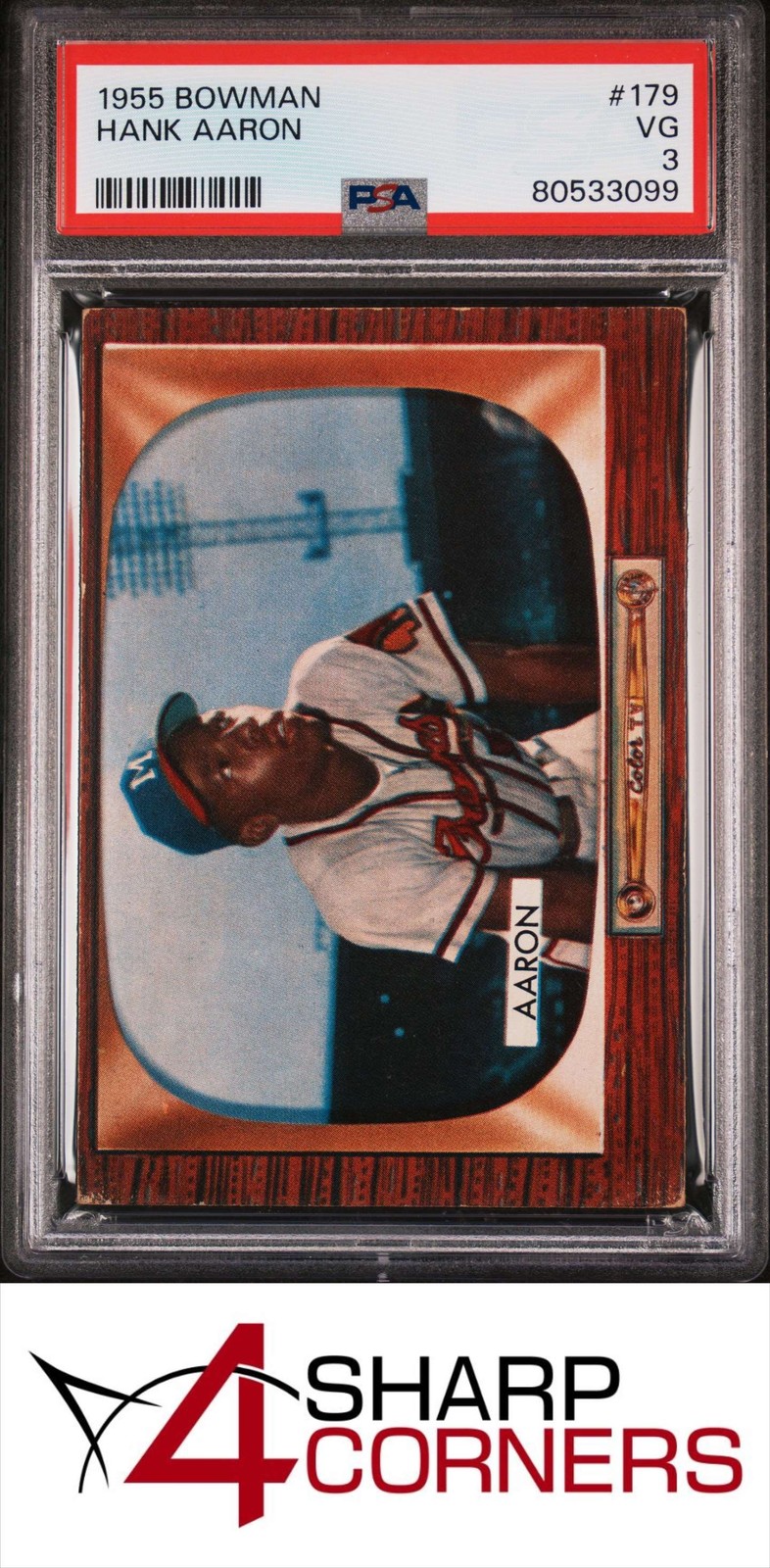 1955 BOWMAN #179 HANK AARON BRAVES HOF PSA 3