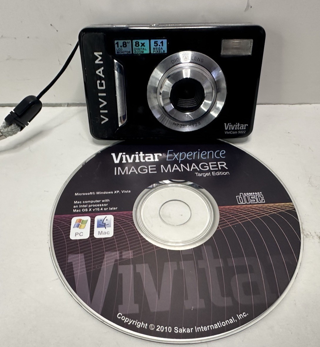 Vivitar ViviCam 5022 5.1MP Digital Camera - Silver / Black CD