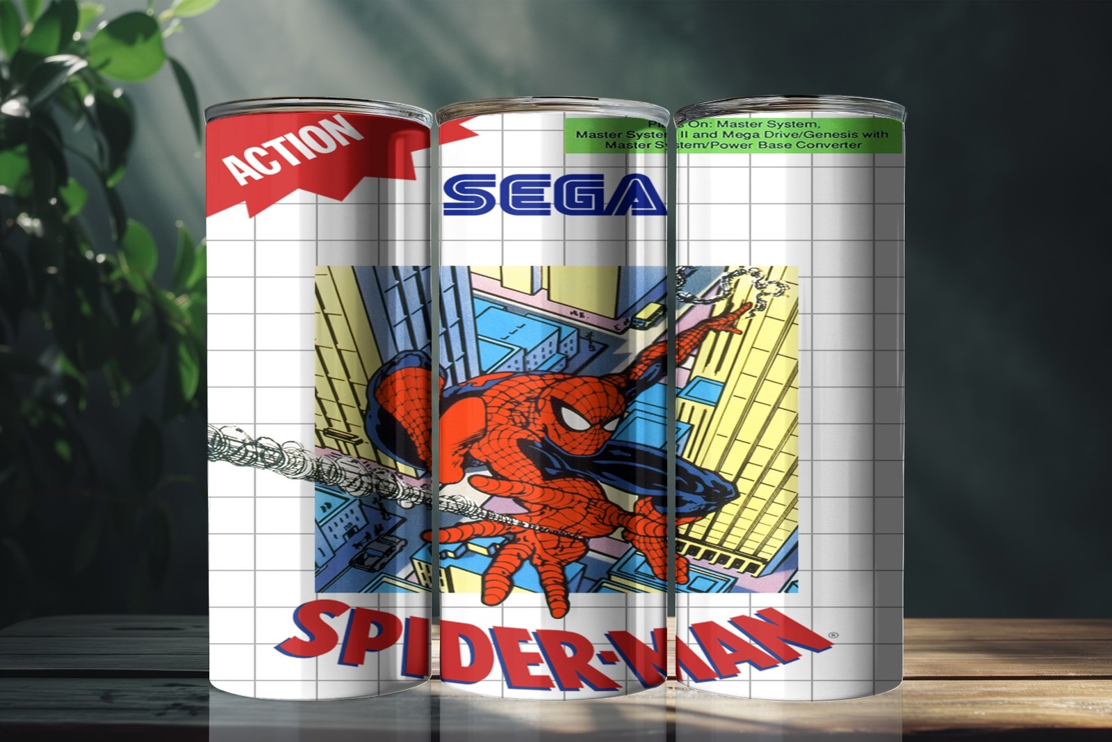 Spider Man Vs. The Kingpin Sega Master System 20 Ounce Stainless Steel Tumbler