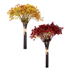 Schleierkraut künstlich 6 Zweige senfgelb rostrot Herbst Dekopflanze NEU