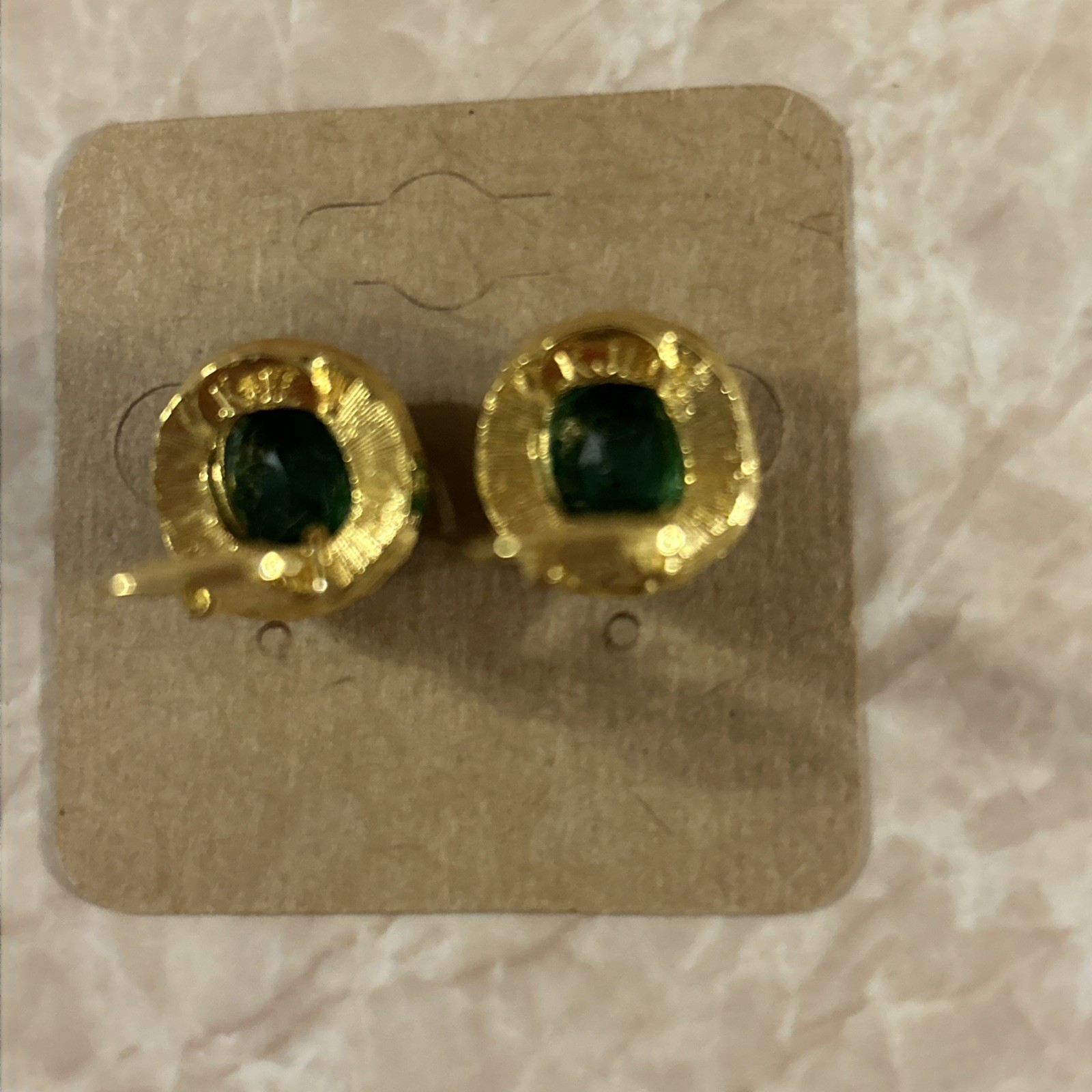 Vtg Signed KJL Kenneth Jay Lane  Gold Tone Green … - image 6