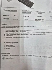 Video Converter - 15-AD01 Video to VGA and BNC to VGA