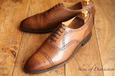 Barker hellbraune Leder Oxford Brogue Schuhe UK 9,5 US 10,5 EU 44