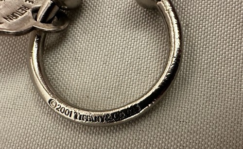 2001 Return To Tiffany &Co Sterling Silver 925 Heart Horseshoe Screwbal Key Ring - Picture 8 of 8