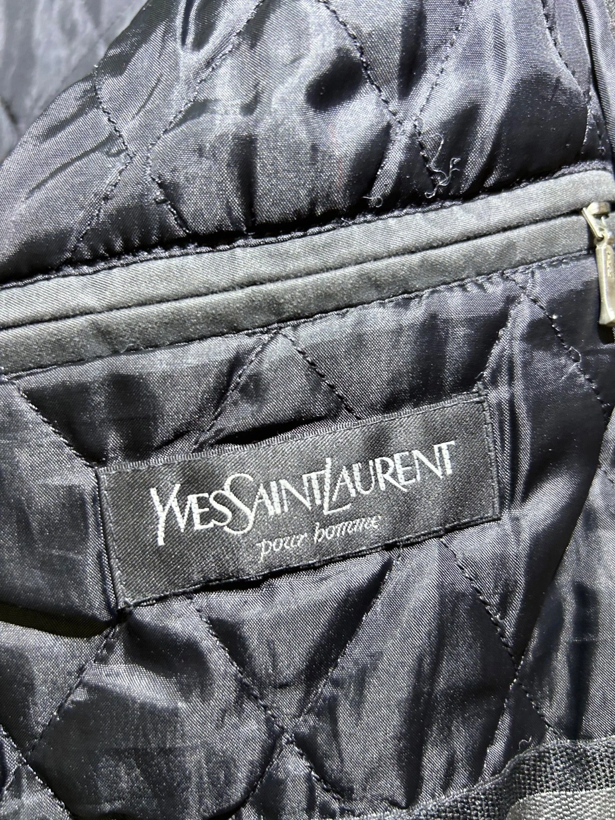 RARE Vintage YSL Yves Saint Laurent Pour Homme Jacket Mens Size M Fits L-XL Blac image 7