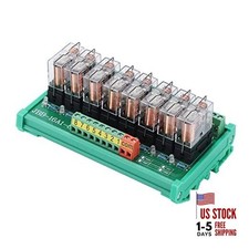 DIN Rail Mount 8 Channels G2R-1-E Relay, AC/DC 24V Control 8 SPDT 16A