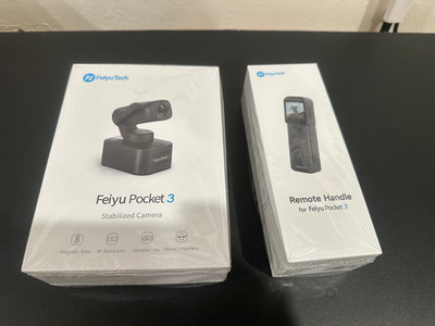 FeiyuTech Pocket 3 4K Stabilized Camera + Remote Handle Bundle Complete Kit