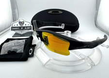 OAKLEY FLAK JACKET 1.0 XLJ MATTE BLACK RUBY RED AFTERMARKET POLARIZED SUNGLASSES