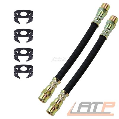 2x BREMSSCHLAUCH + HALTEFEDER HINTEN FÜR VW CORRADO BJ 91-95 GOLF 2 JETTA 2
