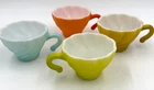 Rare Set of 4 Hazel Atlas SWIRL PATTERN Punch Cups in 4 Colors