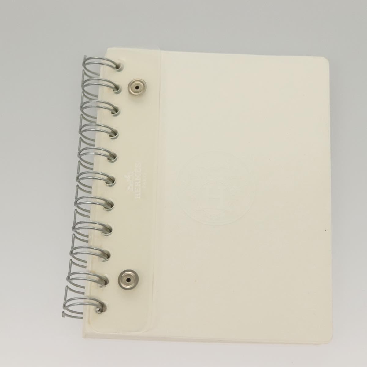 HERMES Yuris PM Day Planner Cover Leather Brown Silver Auth 133499