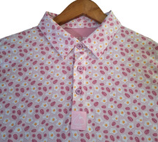 Pins and Aces Polo Mens Large Pink Golf Shirt...