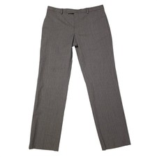 Banana Republic Wool Gray Pinstripe Straight Leg Pants Mens 33x32