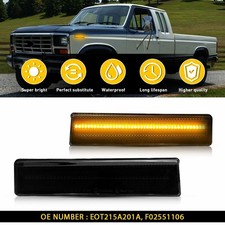 For Ford 1980-86 Bronco F150 F250 F350 Front Side Fender Led Marker Lights Amber
