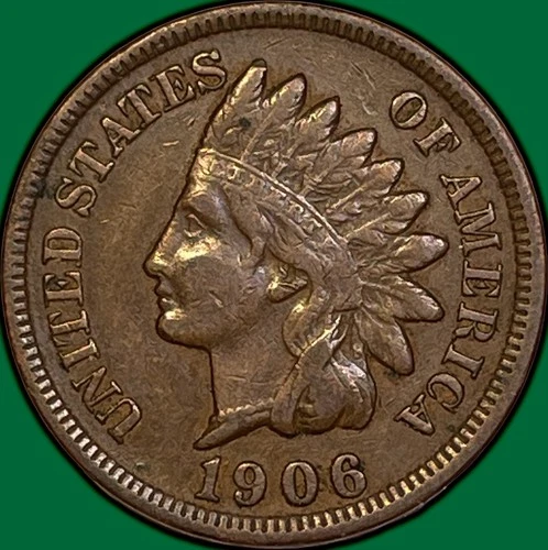 1906 Indian Head Cent Extremely Fine XF Coin #35903