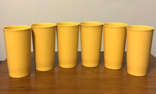TUPPERWARE Vintage Set of 6 12oz Stackable Harvest Gold TUMBLERS 873 XPO