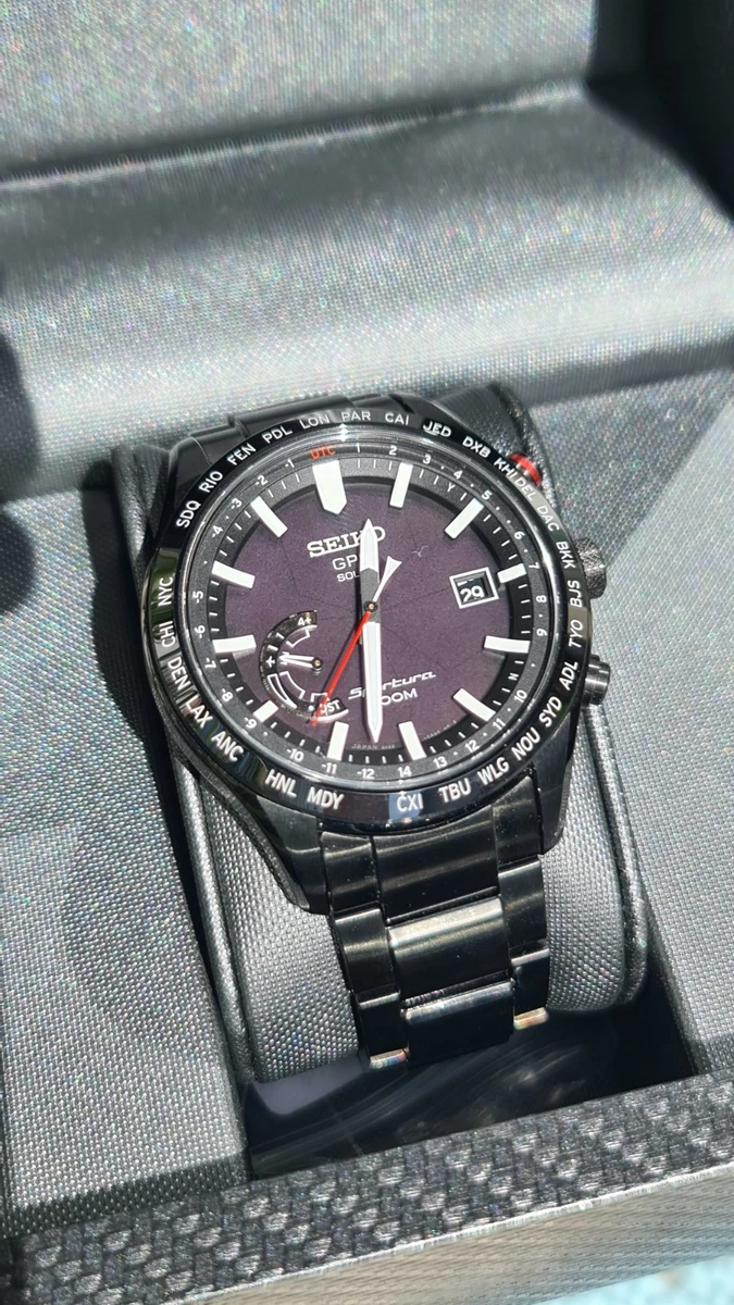 RARE Seiko Sportura GPS Solar World Time - SSF005J -8X22- Astron GPS Technology 