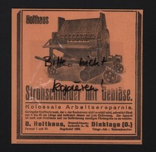 DINKLAGE, Werbung 1928, B. Holthaus Maschinen-Fabrik AG Strohschneider mit Geblä