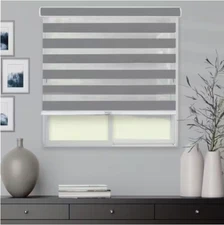 Cordless Light Filtering Dual Layer Zebra Roller Shade 27 in. W x 72 in. L