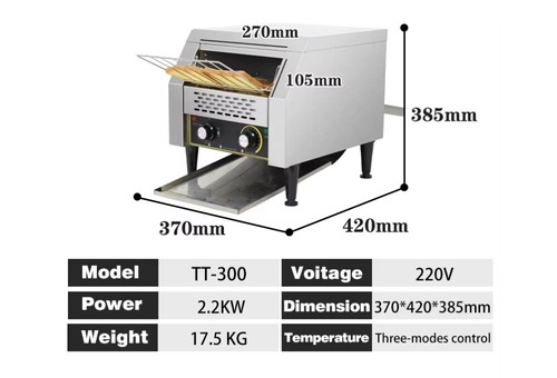 New Commercial Electric Bread Toaster / Conveyor Toaster / Toaster Machine 220v - Picture 11 of 12