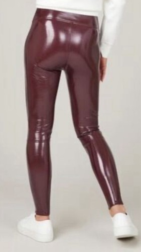 NWT SPANX Women’s Faux Patent Leather Leggings High Waisted Pants Ruby S Petite - Picture 3 of 7