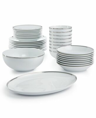Martha Stewart Collection Odyssey Platinum 34-piece Dinnerware Set