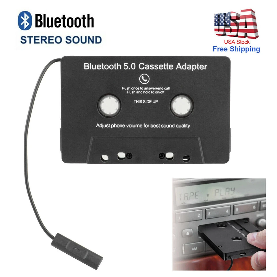 1 Bluetooth In Car Audio Tape Cassette Adapter Converter FOR IPhone Android MP3 - Image 2 of 4