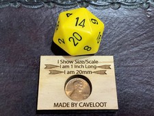 Jumbo 34mm SOLID D20 Die RPG Tabletop Dice Gaming CCG - Yellow with Black
