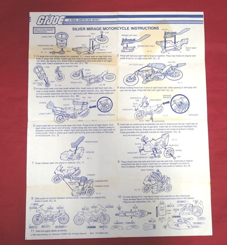 GI Joe Vehículo Silver Mirage BLUEPRINTS 1985 Hoja de Instrucciones Original - Imagen 2 de 2